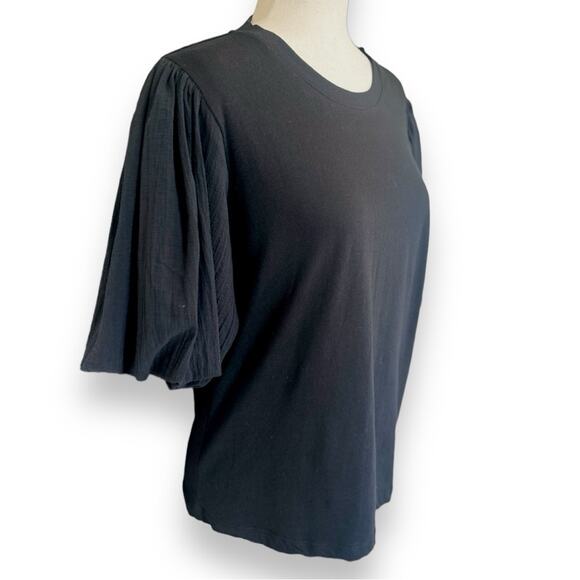 Sanctuary - Dream State Tee, Black Puff Sleeve Top Size Medium - Picture 7 of 13